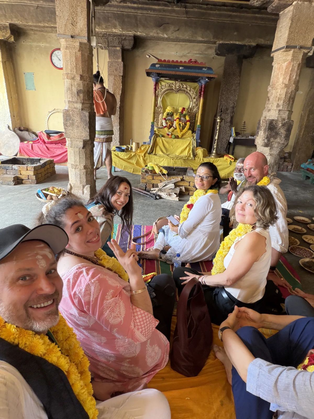Jupiter temple yagya setup during the Navagraha pilgrimage